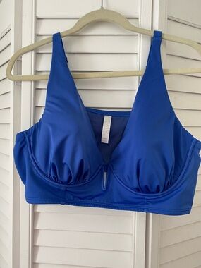 CACIQUE SWIM Plus Size “Underwire Bra Top Only” Size 40DD Royal Blue NWOT